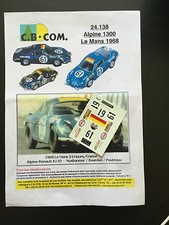 DECALS 1/24 ALPINE RENAULT A110 BOURDON NUSBAUMER POUTEAUX LE MANS 1968 24H LM