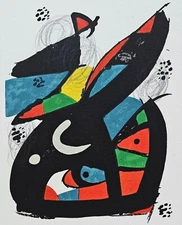 Joan Miro La Melodie Acide 13 embossed signature LITHOGRAPH 1980 art limited ed.