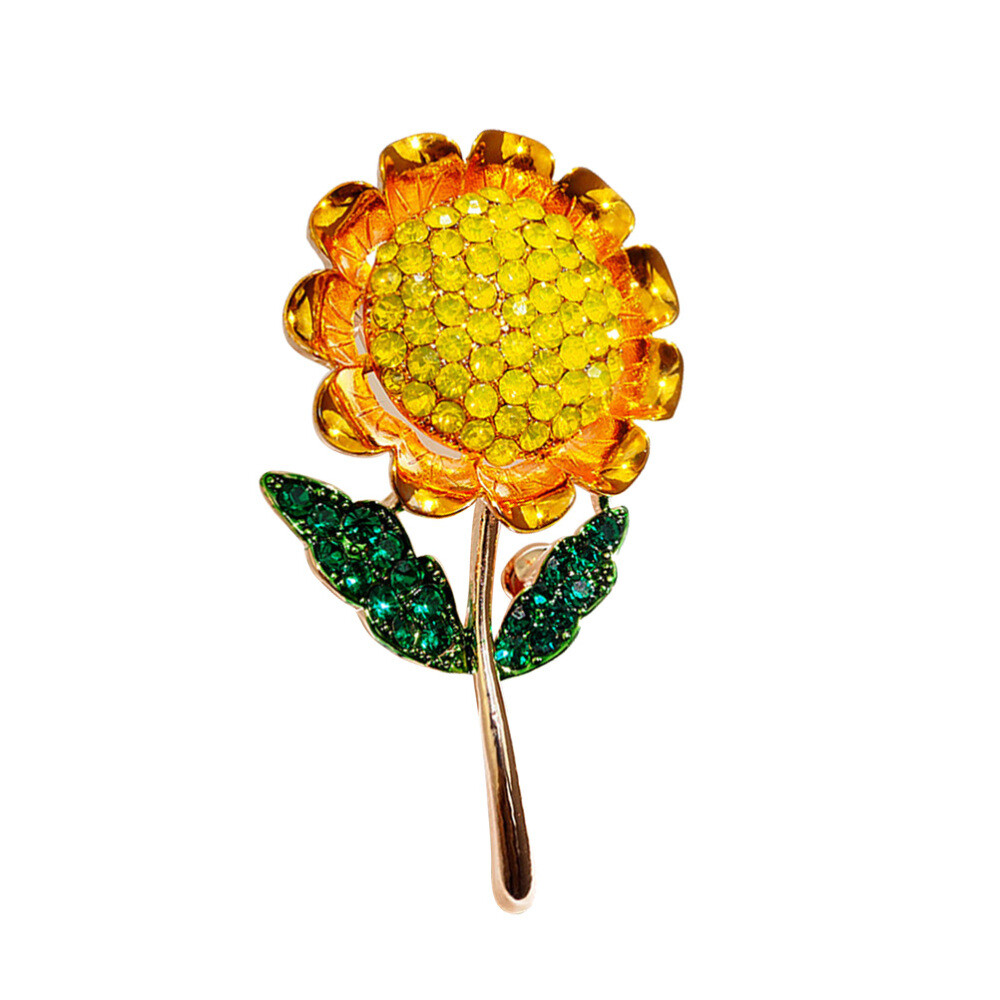 DAYUT Brosche Sonnenblume Strass Brosche, Geschenke Produktbild-Vorschau 3