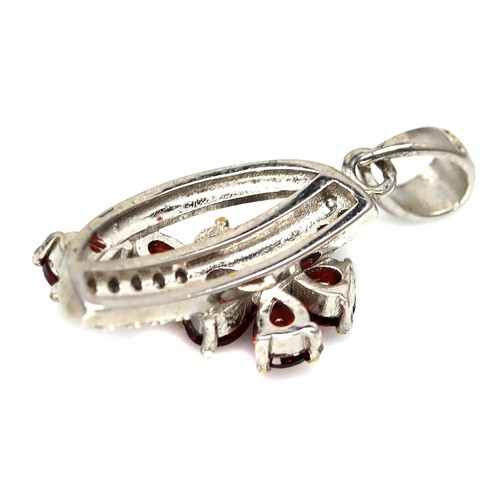 PENDENTE IN ARGENTO PLACCATO IN ORO CON GRANATO ROSSO NATURALI - Imagen 3 de 3