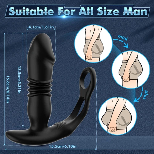 Male Prostate Massager Vibrator Thrusting Anal Butt Plug Dildo Sex Toys for Men - Picture 11 of 33