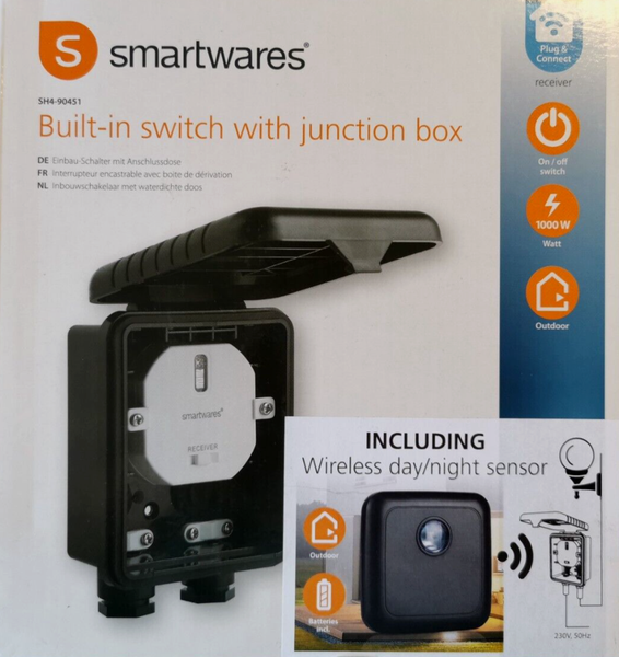 Smartwares SH5-TSY-A DäMmerungsautomat + SH4-90260 Einbauschalter Funk-Schalter-image