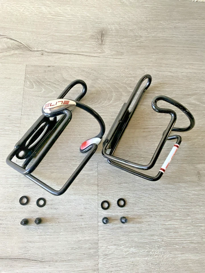 JUEGO JAULAS BOTELLA AGUA ELITE (2) ALUMINIO 150 GRAMOS HERRAJES INCLUIDOS NEGRO Foto 3 de 4