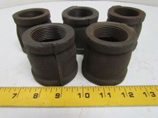 1-1/2x1-1/4" NPT Malleable Iron Black Pipe Reducer Class 150 USA Lot of 5