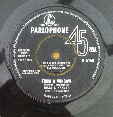 BILLY J KRAMER " FROM A WINDOW " SUPER CLEAN ORIGINAL UK 45  - BEATLES