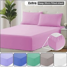 Hotel Quality Fitted Sheet Extra Deep Bed Sheets for Mattress Single Double King