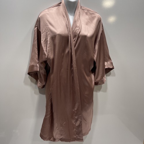 Victoria’s Secret Satin Short Robe kimono Size XS women's Dusky Rose No Belt - Picture 2 of 9