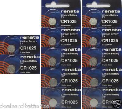 12 Renata CR1025 1025 3V Lithium Coin Batteries