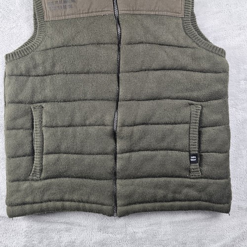 Zara Kids Zip Up Knitted Vest Size 11-12 Years Green - Picture 4 of 10