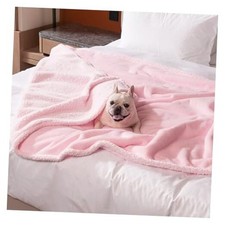 Waterproof Dog Blanket Reversible Fluffy Pet Bed L-145 165cm 57 65in Pink