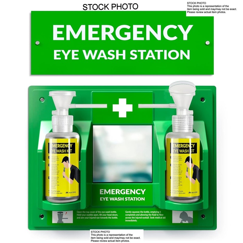 NEW MAASTERS Portable Eye Wash Station, BPA Free, OSHA Approved, Wall Mountable