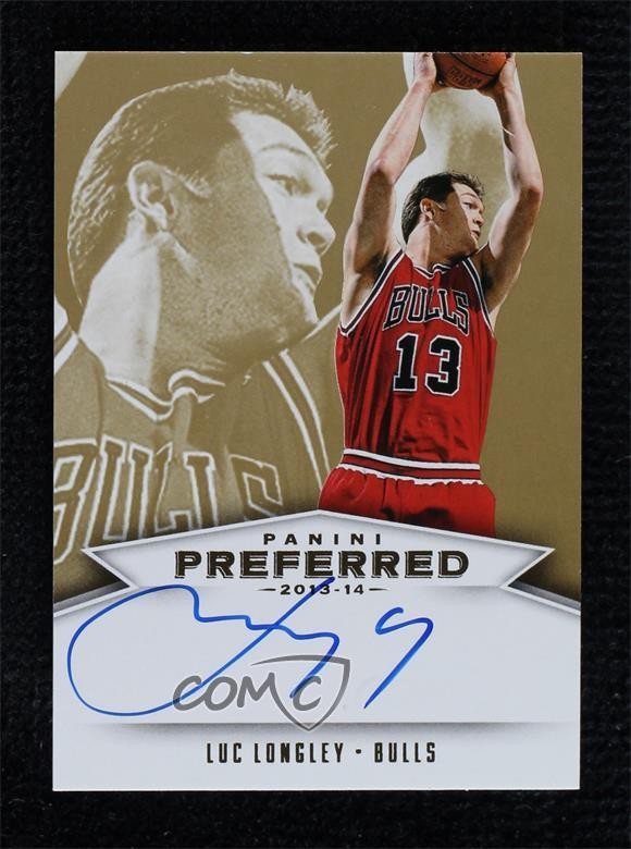 2013-14 Panini Preferred Panini Signatures Gold 3/10 Luc Longley #529 Auto 1e38