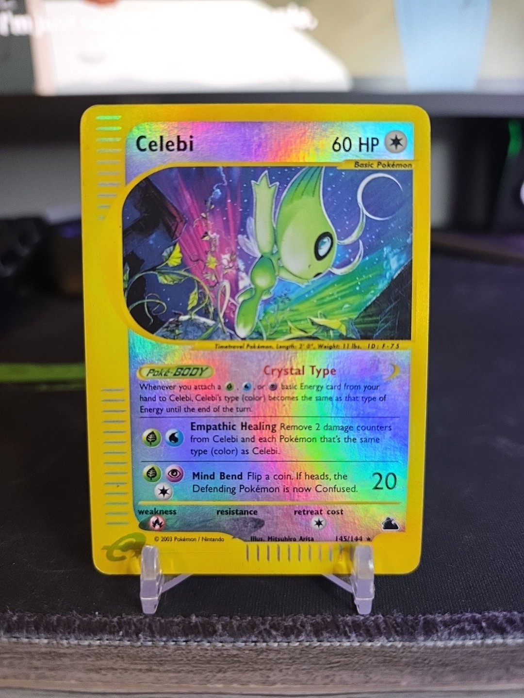 Celebi 145/144 Skyridge Reverse Holo Secret Rare Crystal Pokemon TCG MP-HP