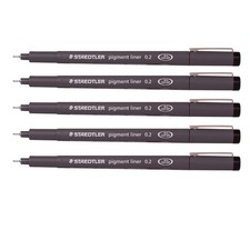 0.2 Mm Pigment Liner Fineliner Sketching Drawing Drafting Pens Pack Of 5