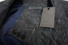 John Varvatos Blue Multicolor Lyocell Raw Edge Sport Coat Jacket 34 Brand New
