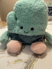 Russ Bum Bumz Plush Stuffed Animal Medium Light Green with Pink Feet