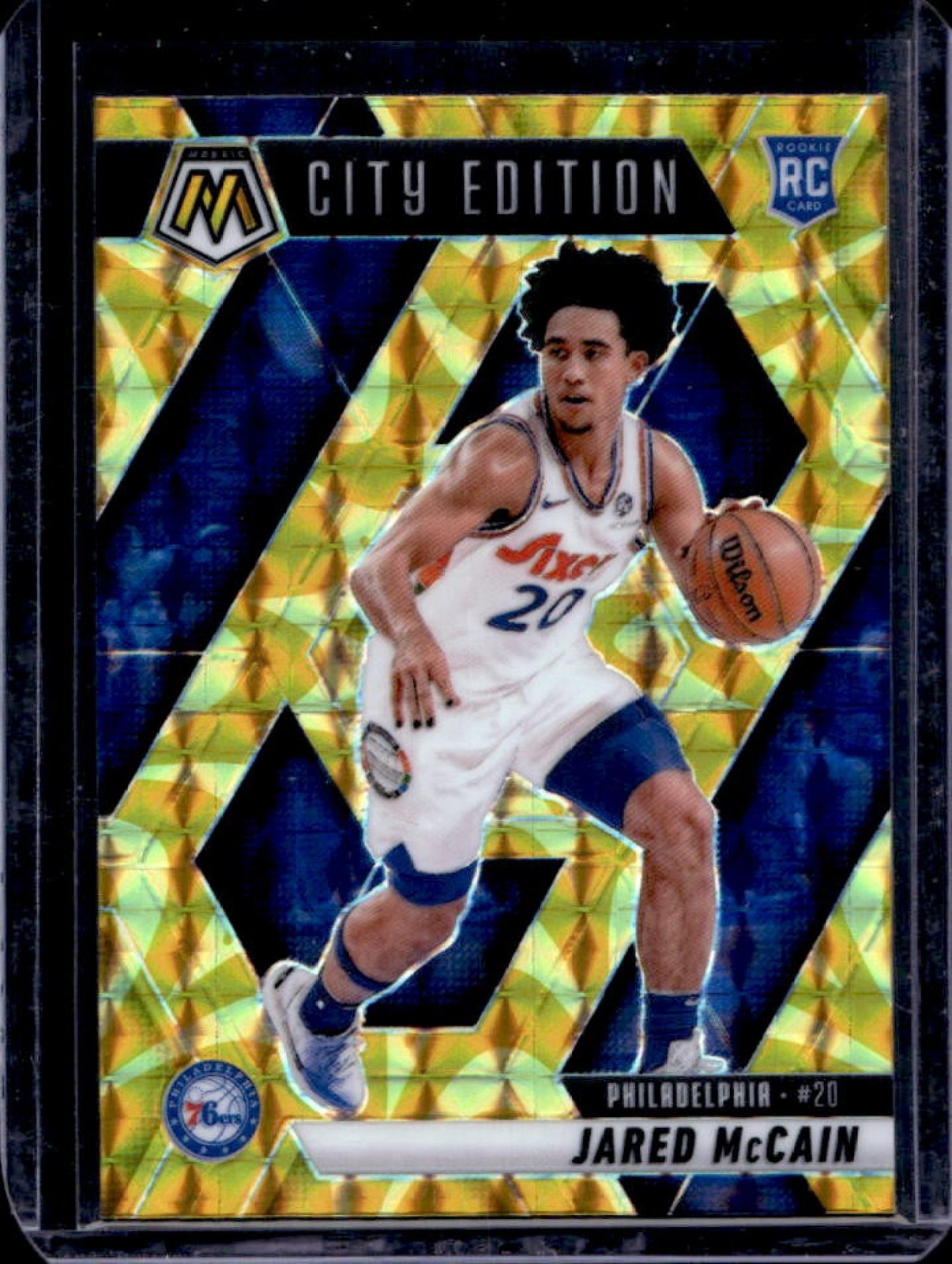 2024-25 Mosaic Jared McCain RC Reactive Yellow City Edition #277 76ers