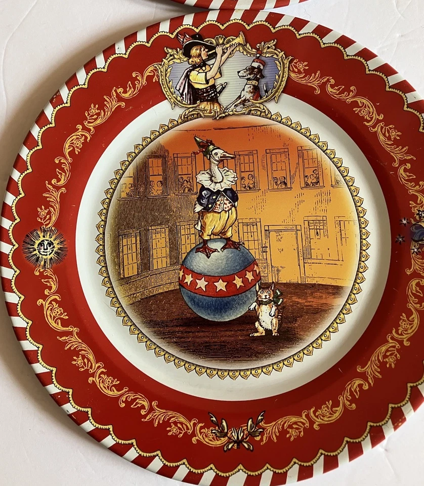 Juego de herrajes de restauración (4) placas decorativas de circo de hojalata de 10 pulgadas Foto 4 de 4