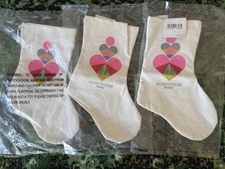 LOT of 3 Nordstrom Beauty Christmas Stocking Gift Bag with Hearts NEW & SEALED