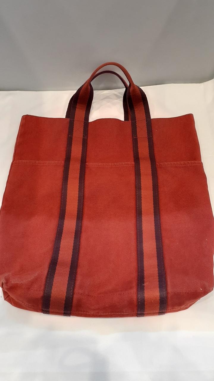 Hermes Cotton Fruit Print Tote Bag Lightweight Summer Beach Carryall