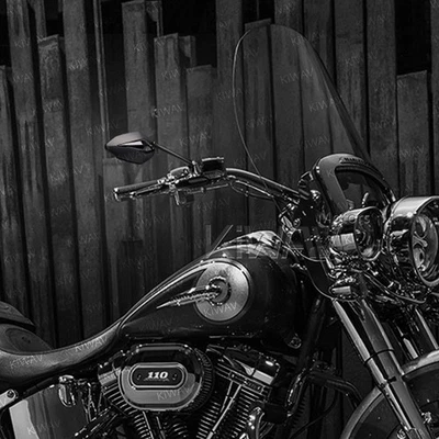 Rétroviseur style Venom noir universél 10mm pour Yamaha Virago 920 1000 1100 - Photo 1/4