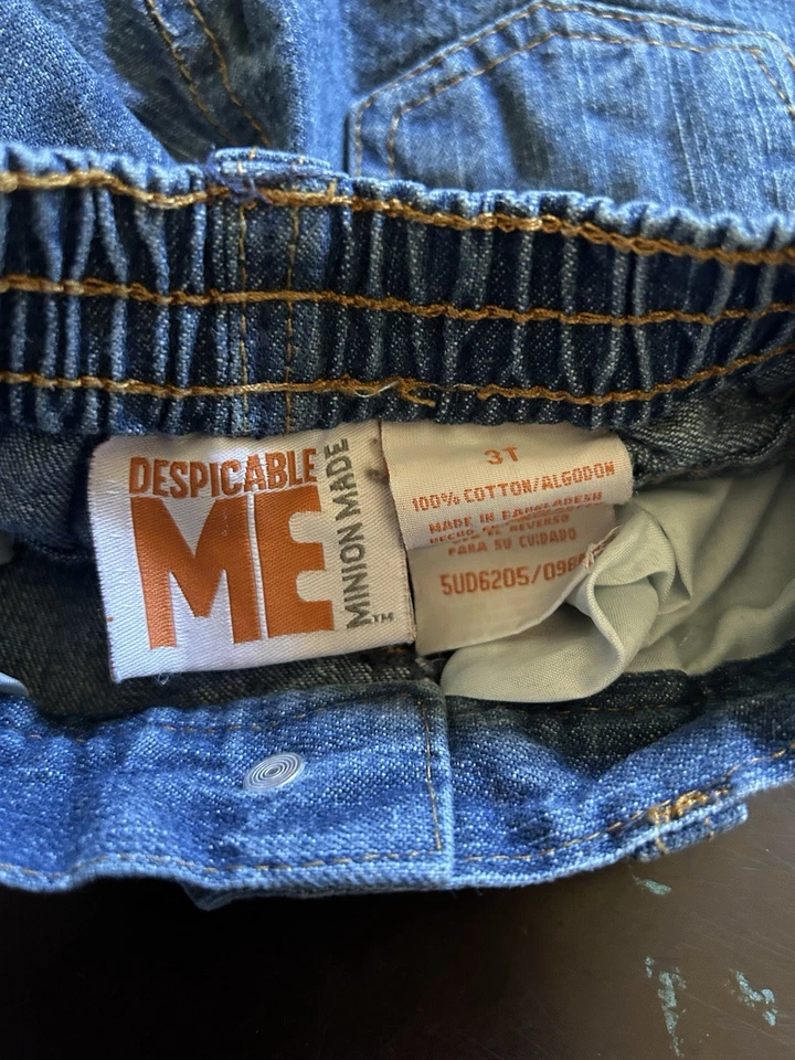 Jeans jeans Despicable Me, Minion Made 3T 100% algodão lavagem média elástico costas - Imagem 2 de 3