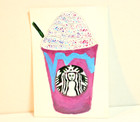 ACEO Starbucks Unicorn Frappuccino Painting Original Miniature SweetBrushStudio — photo 2