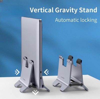 Vertical Laptop Stand Desktop Gravity Holder Aluminum Notebook Dock Space-Saving