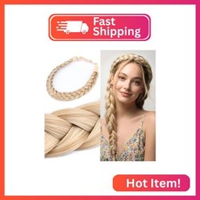 DIGUAN 2 Strands Synthetic Hair Braided Headband Classic Chunky Plaited Braids E