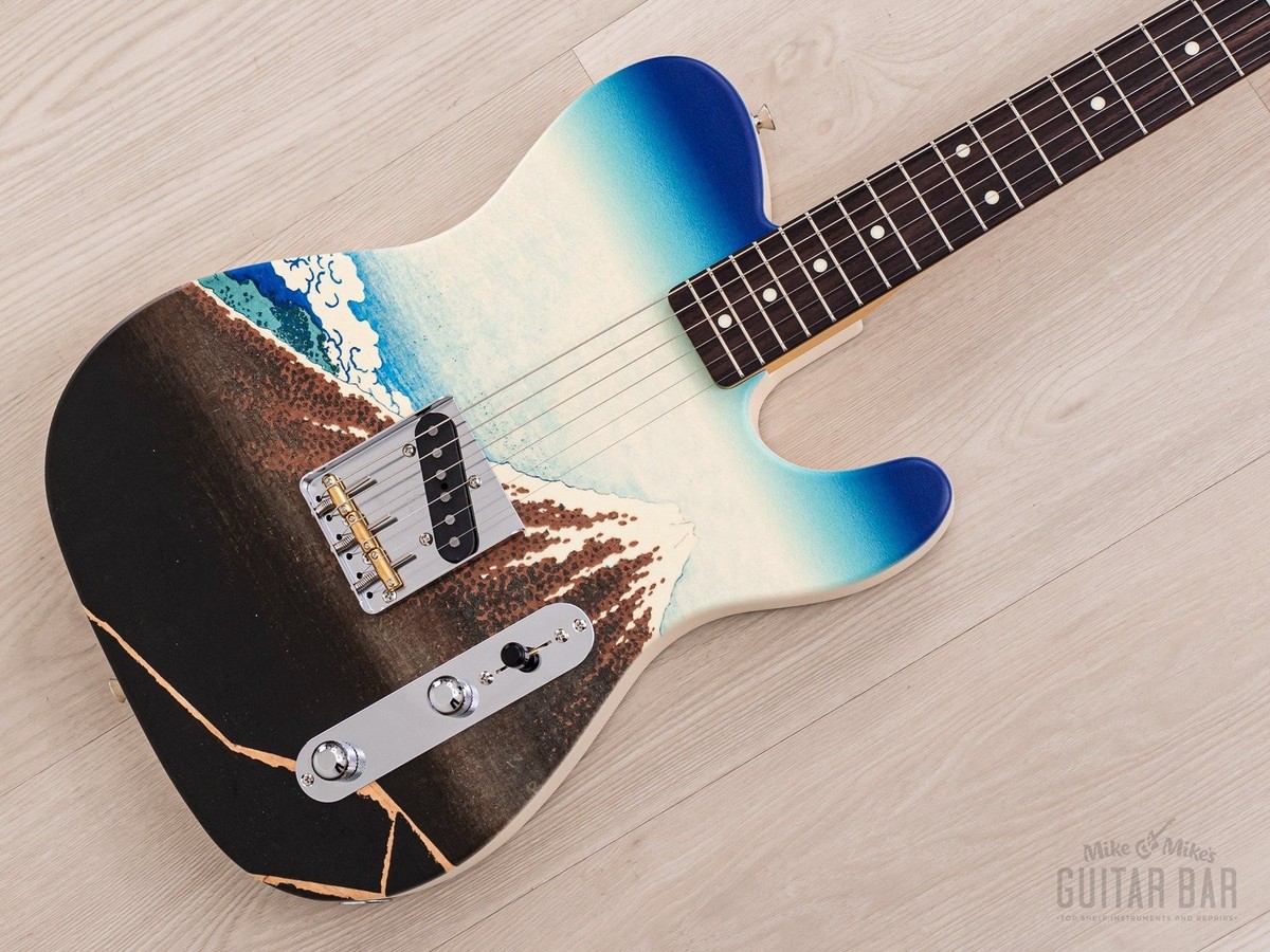 2024 Fender Japan Art Canvas Esquire Katsushika Hokusai Fuji, Mint
