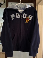 Vintage Disney Pooh Zip Up Fleece Embroidered Hoodie