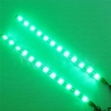 2x Bright Green Led Light Strip Flexible Adhesive 12v Dc Cartruck Cut-to-length