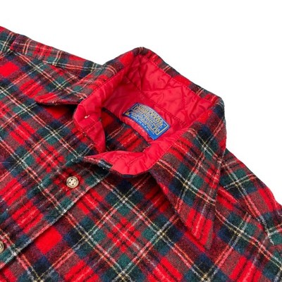 VTG Pendleton Men's Lumberjack Flannel Wool Work Shirt Red Plaid   USA   Small