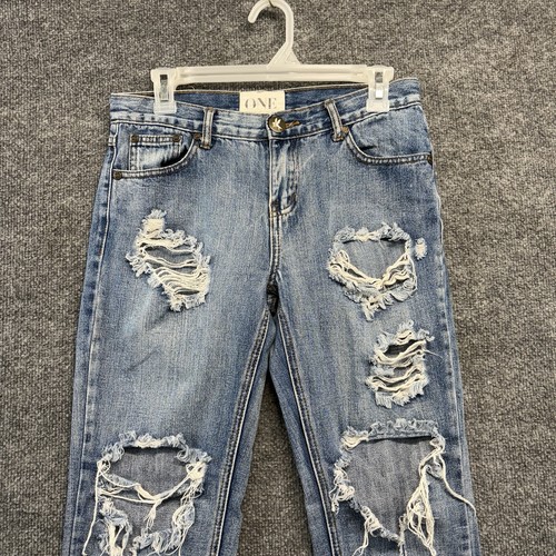 One Teaspoon Jeans Damen 29x28 Awesome Baggies Distressed Mid-Rise - Bild 2 von 11