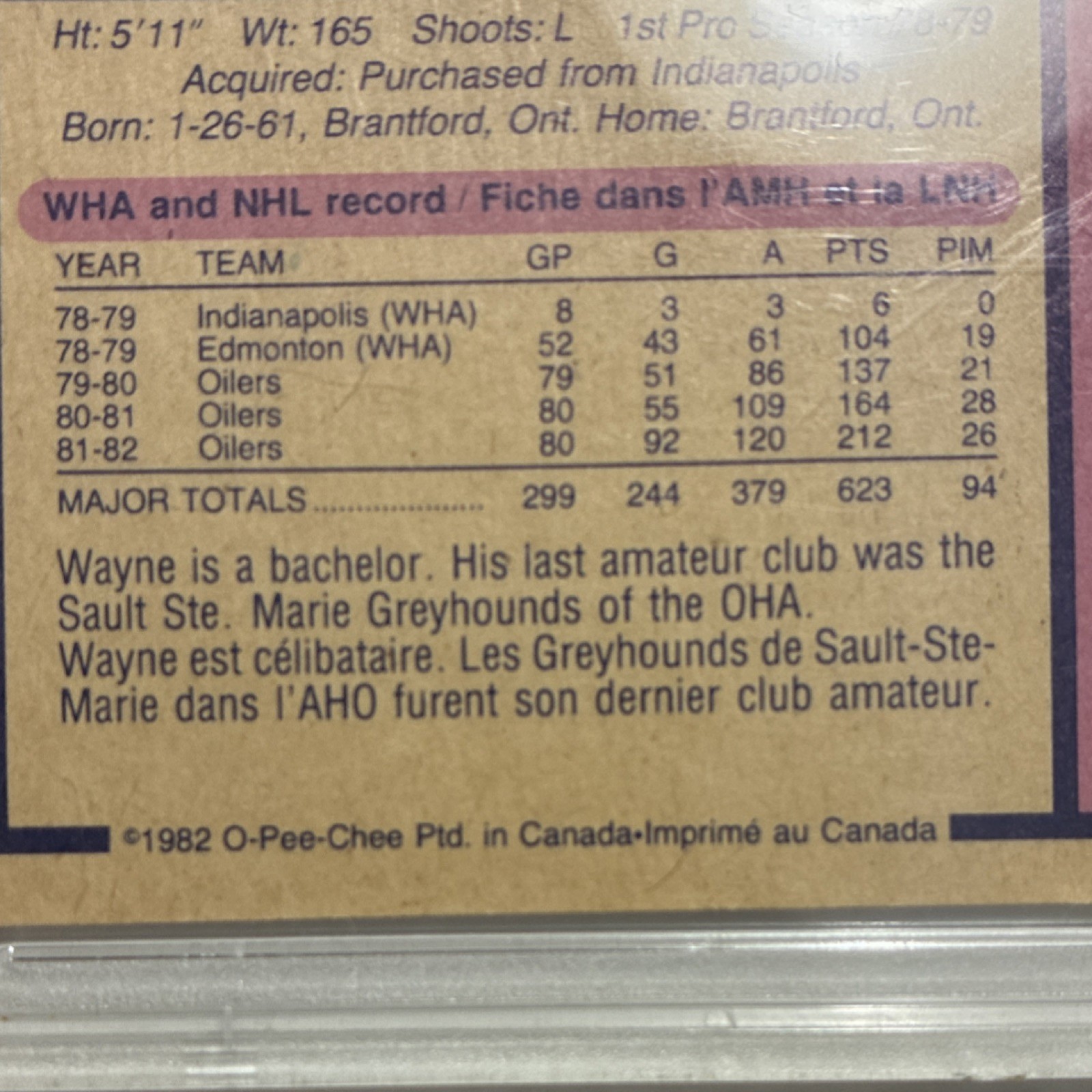 O-Pee-Chee 1982-83 Wayne Gretzky #106 PSA 4 Edmonton Oilers Ice Hockey view 17