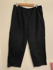 FLAW Eileen Fisher Ankle Pants Women 1X Black Crop Cotton Comfort Classic READ