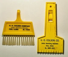 U.O. Colson Co. Various Advertising Items Ice Scraper - Calendar - Ruler