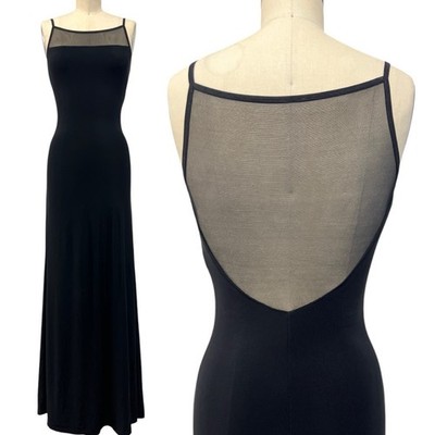 VTG 90s Y2K Black Mesh Maxi Dress Open Back Spaghetti Strap Column ALine Sz S | eBay VTG 90s Y2K Black Mesh Maxi Dress Open Back Spaghetti Strap Column ALine Sz S | eBay