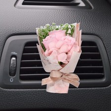 Pink Rose Dried Flower Bouquet, Car Vent Clip Scent Diffuser, Style 1