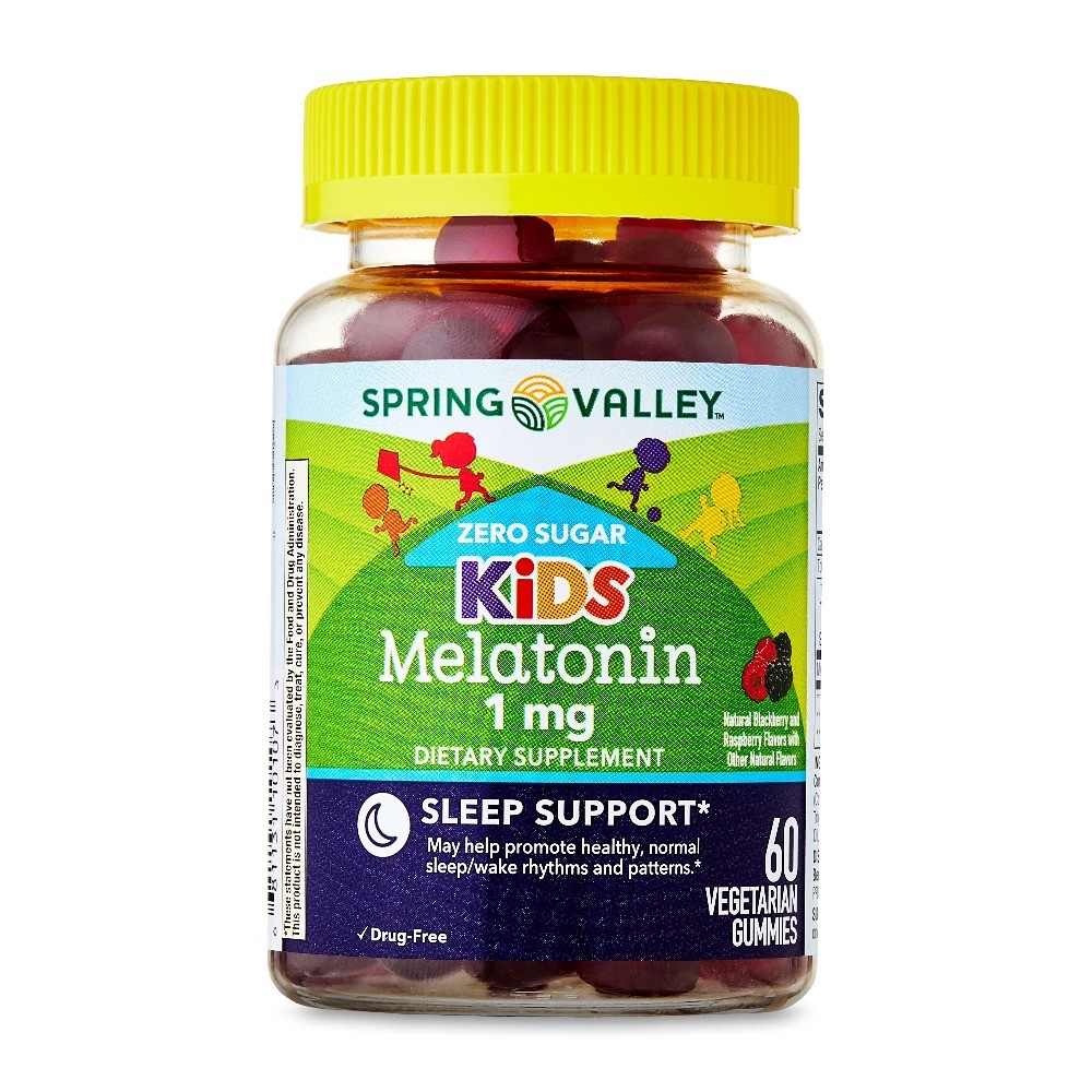 Spring Valley Sugar-Free Melatonin Gummies for Kids, 1 mg, 60 Gummies
