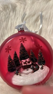 Mr Christmas Animated Train Fiber Optic Lights Musical Jumbo Ball Ornament 6.5''