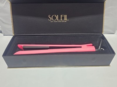 Soleil Metallic Rubberized Hair Straightener Pink