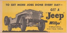 1946 Willys Jeep Overland Toledo OH 4 Wheel Drive Post WW2 Farm Vehicle Print Ad