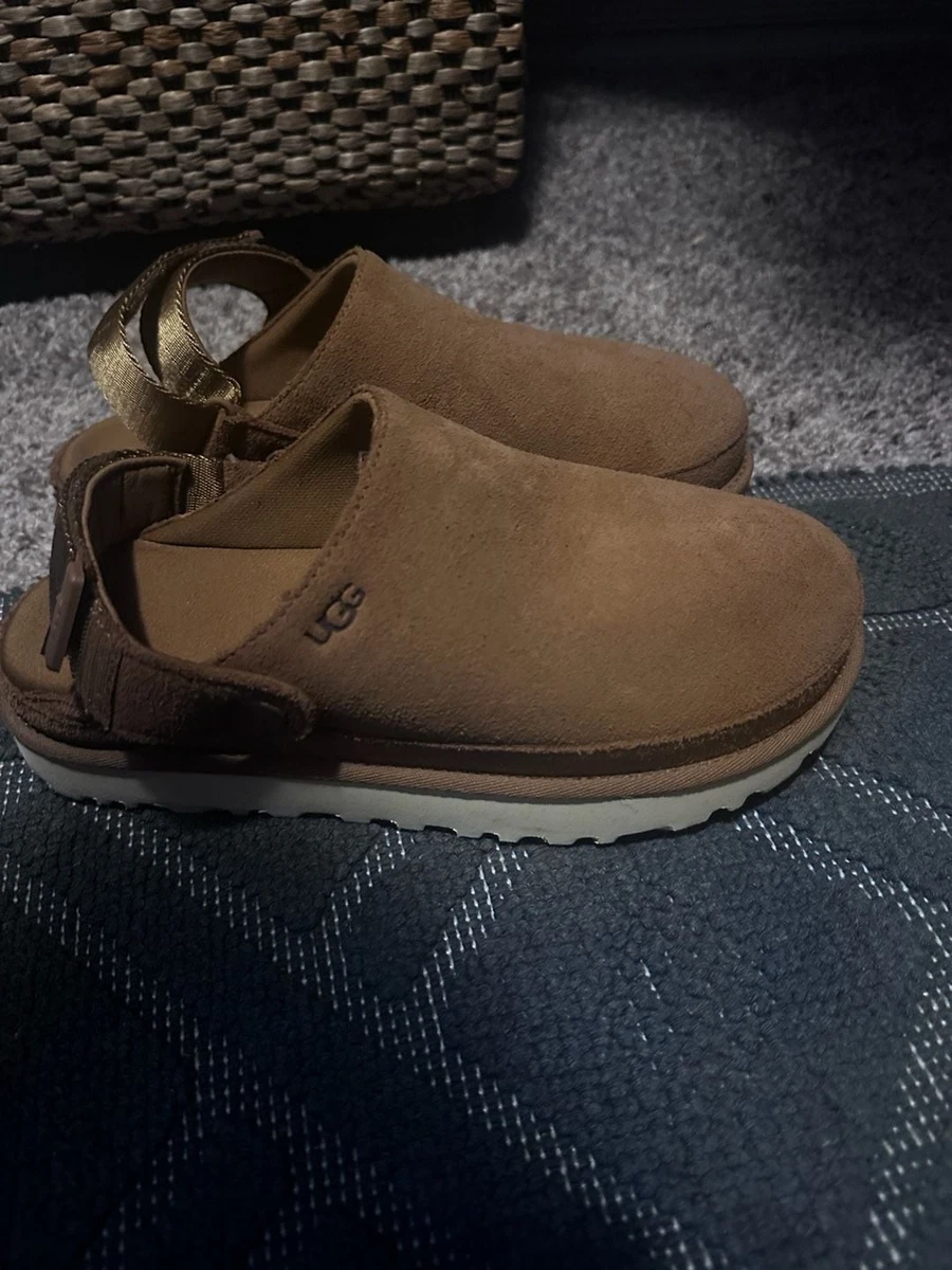 UGG Taupe Tan Suede Loafer Clog Slip-On Shoes size 8 women Womens UGG® Goldenstar Clog - Chestnut | Journeys main image 4