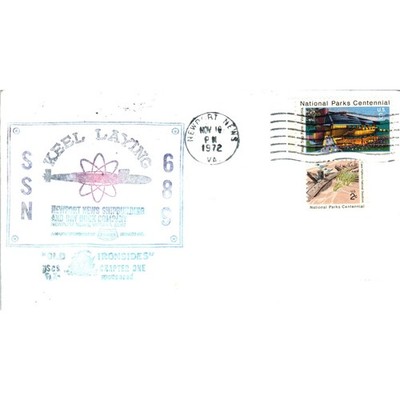 1972 SSN 689 Keel Laying Newport News Postal Cover Envelope TI5-PC1