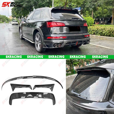 Fits Audi Q5 SQ5 2018-2020 Real Carbon Fiber Rear Middle Spoiler Roof Wing Kits