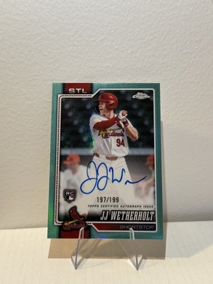 JJ Wetherholt 2026 Topps Chrome Aqua Rookie A RA-JJW *Auto* RC /199  Cardinals