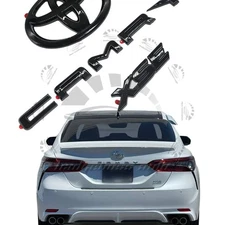 Gloss Blackout Overlay Kit For 2018-2024 Camry XSE Emblem Badges 3D Decal Cover