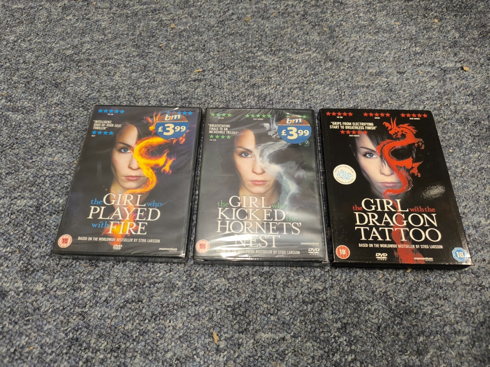 The Girl Trilogy Dragon Tattoo / Played With Fire / Hornets Nest DVD 3 Films