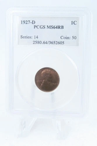 1927-D PCGS MS64RB Lincoln Wheat Cent Business Strike 1C